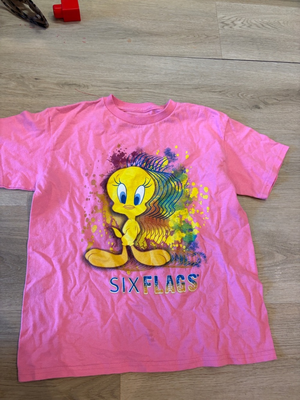 Six Flags Tweety Bird Short Sleeve Tee in Pink